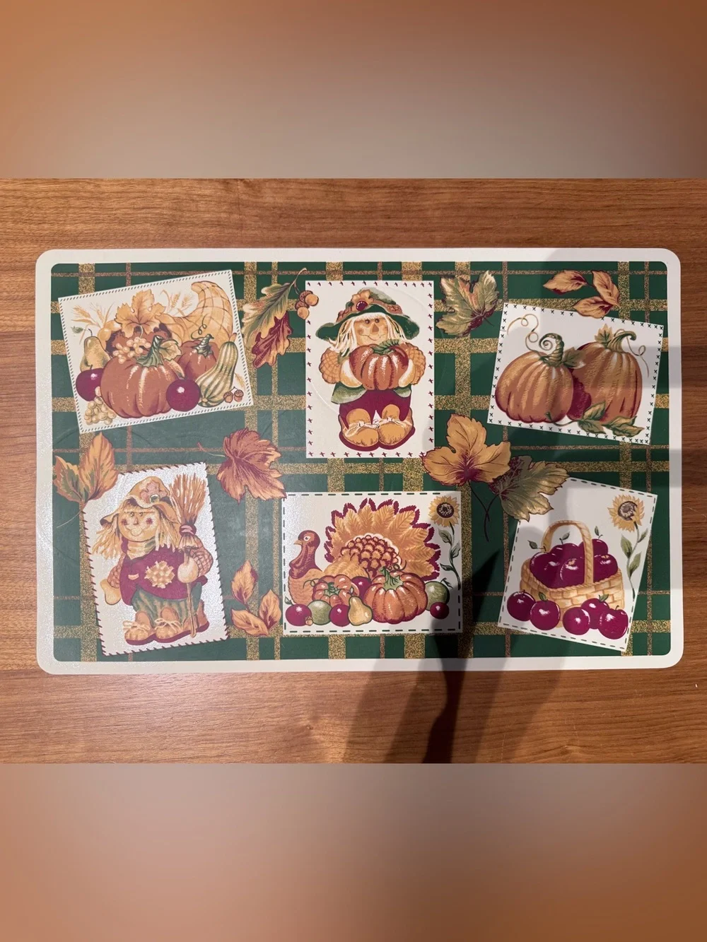 Vintage Elrene Bountiful Harvest Fall Vinyl Placemats Set of 4 17x11